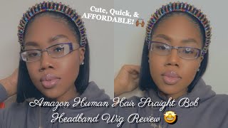 'Cause Stiff Where???  | Human Hair Straight Bob Headband Wig Review | Feat. Westkiss Hair