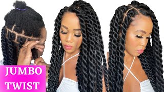 How To: Diy Jumbo Twist  /No Rubber Bands / Beginner Friendly /Protective Style / Tupo1