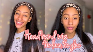 Beginner Friendly And Lazy Natural Approved| Silky Straight Headband Wig Ft.Buynice Hair