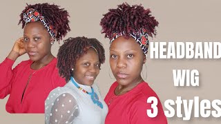3 Easy Ways To Style Your Headband Wig/Diy Headband Wigs/ Headband Wig Turban Styles