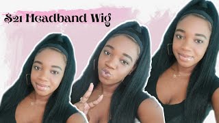 The Best Amazon Kinky Straight Headband Wig $21 .. Synthetic Where?