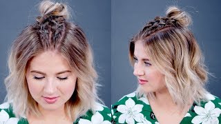 Hairstyle Of The Day: Easy Double Dutch Braids With Messy Bun | Milabu