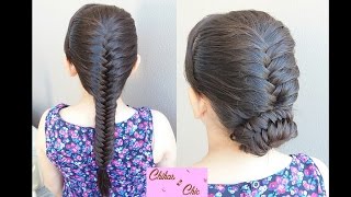 French Fishtail Braid (Updo) -2 Options!! | Bun Hairstyles | Braided Hairstyles