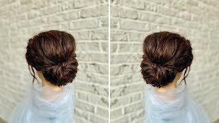 Gorgeous Low Bun Hairstyle For Short Shoulder Length Hair - Wedding/Bridal/Bridesmaid Quick Up-Do!