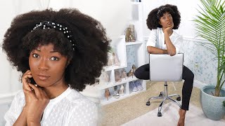 The Most Natural 4B/4C Headband Wig With Bangs! Curlscurls Virgin Hair