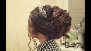 Wedding Hair Style. Coc Din Bucle.   Puchok Na Zatylke Iz Lokonov. #Hairstyle