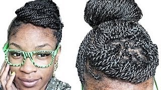 Senegalese Twists/ Box Braids Hairstyles: Snake Twist Updo Tutorial