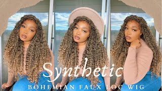 *Glueless 30" Synthetic Bohemian Faux Loc Wig| Sokubraid| Aliexpress