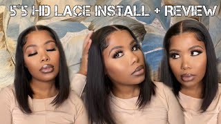 The Best Affordable 5*5 Hd Lace Bob Wig Review And Install Ft Tinashe Hair