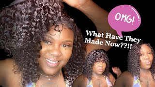 Headband Wig With Bang | Jerry Curl Bob + My Daughter Reaction