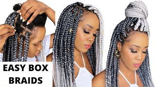 How To : Easy Box Braids For Beginners / 2 Methods /Protective Styles /Tupo1