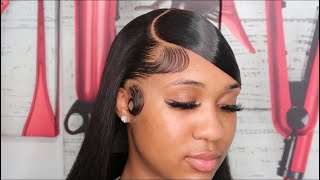Very Detailed Side Part Swoop Frontal Wig Install