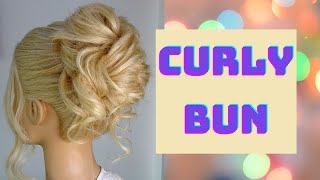 How To Do A Curly Bun Hairstyle - Wedding Hair Tutorial