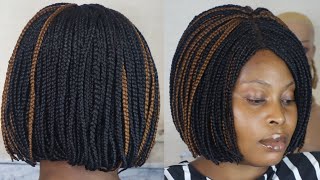 How To Do Bob Braids Wig / With Closure/Braided Wig Using Xpression