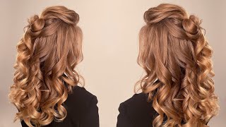 Half Up Half Down Hairstyle Tutorial. How To Do Curling Iron Curls?
