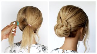  Easy Bun Perfect For Wedding Prom Updo Hair Tutorial By Another Braid