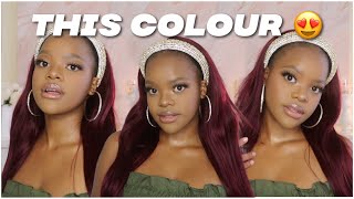 I'M Obsessed With This Colour! Easy 99J Headband Wig Feat Hurela Hair