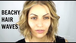 How To Beach Wave Short Fine Blonde Hair Using A One-Inch Barrel Curling Iron | Lina Waled