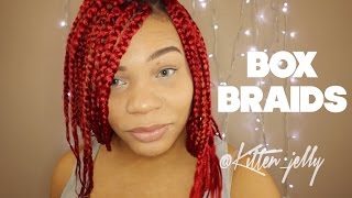 How To Box Braid | Natural Hair | Diy Hair Jewellery | Kittenjelly