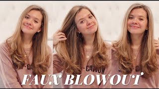 Faux Blowout With A Flat Iron | Quick And Easy Straight Hair With Volume