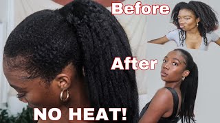 10 Min Protective Style For Max Hair Growth | Using Clip-Ins, No Heat, Type 4 Hair