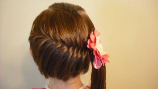 Side Swept French Fish Braid Hairstyle