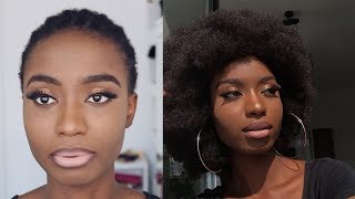 Cornrows To Afro Using Clip In Afro Kinky Hair