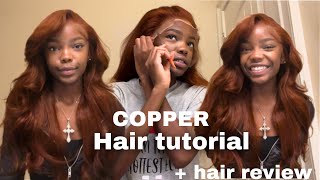 Pretty Copper Wig In Fall | Side Part Wig Tutorial| Alipearl Hair