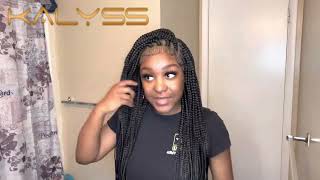 36" Full Knotless Realistic  Box Braid Wig Review/Install | Kalyss Wig