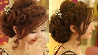 Kashees Bridal Hairstyle Step By Step|Dutch Braid Tutorial|How To Make Bun Hairstyle|Lk Hairstyle