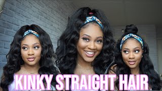 Myshinywigs Review : Kinky Straight Headband Wig Taylor | Andrea Scarlett