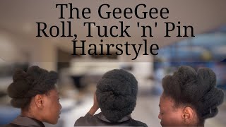 The Geegee Roll, Tuck 'N' Pin Hairstyle On Natural Hair L Textured Coils Emblem