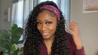 Unboxing & Review-Beginner 20" Water Wave Headband Wig-My Shiny Wigs