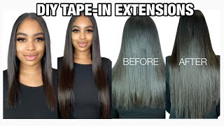 Diy Tape-In Hair Extensions | Install + Review | Ft. Amazing Beauty Hair Extensions