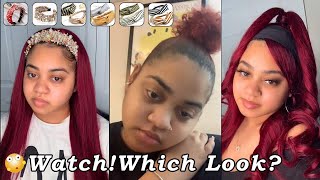Burgundy Color Headband Wig Review! Quickly Inspire She Slayed All Styles #Ulahair