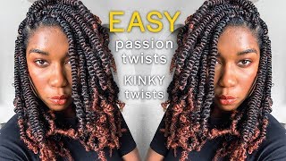 Easy Passion Spring Twists | No Crochet No Rubber Band - Kinky Twist Method For Beginners