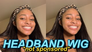 Trying A Straight Headband Wig For The First Time!!! | Unice Hair
