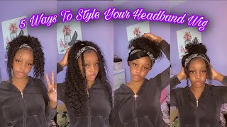 5 Ways To Style Your Headband Wig !! Affordable Amazon Prime Wig Ft Jaja Hair | Deep Wave
