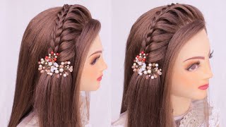 Pretty Open Hairstyle For Wedding L Easy Hairstyles L Wedding Hairstyles L Hairstyle For Eid Special