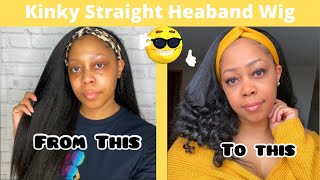 Kinky Straight Headband Wig| Amazon Finds| Flexirod Set