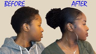 How To Do A Low Sleek Back Bun On Very Short(Twa)4C Natural Hair Using Track Hair!Klaiyihair|Mona B.