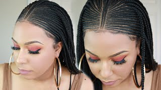 Sensationnel Cloud 9 (13"X5") Lace Part Braided Wig - Fulani Cornrow | Ft. Hairsofly