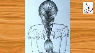 How To Draw A Girl With Braided Hair || Easy Girl Drawing|| Easy Drawing Ideas For Beginners
