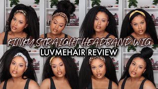 How To Style A Headband Wig | Kinky Straight Headband Wig Review | Luvmehair