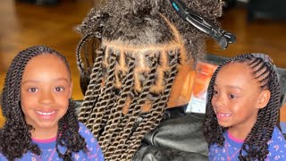 Kids Side Part Senegalese Twist With Curls