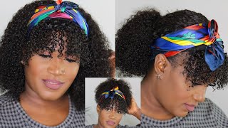 Wow  I Tried A New Curly Headband Wig With Bangs | Edges Protected | Hergivenhair