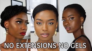 7 Elegant & Simple Updo Hairstyles On 4C Natural Hair. No Extensions No Gel Needed