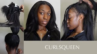 Tape Ins On 4C Hair?!?! | Curlsqueen Ultra Set Light Yaki Install!