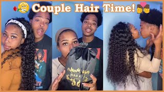 3Mins Headband Wig Review! Boyfriend Install Easiest Wig For Her (Glueless) #Ulahair