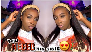 Best Straight Headband Wig Ever!! (Plus Different Hairstyles)  Ft. Beautyforever